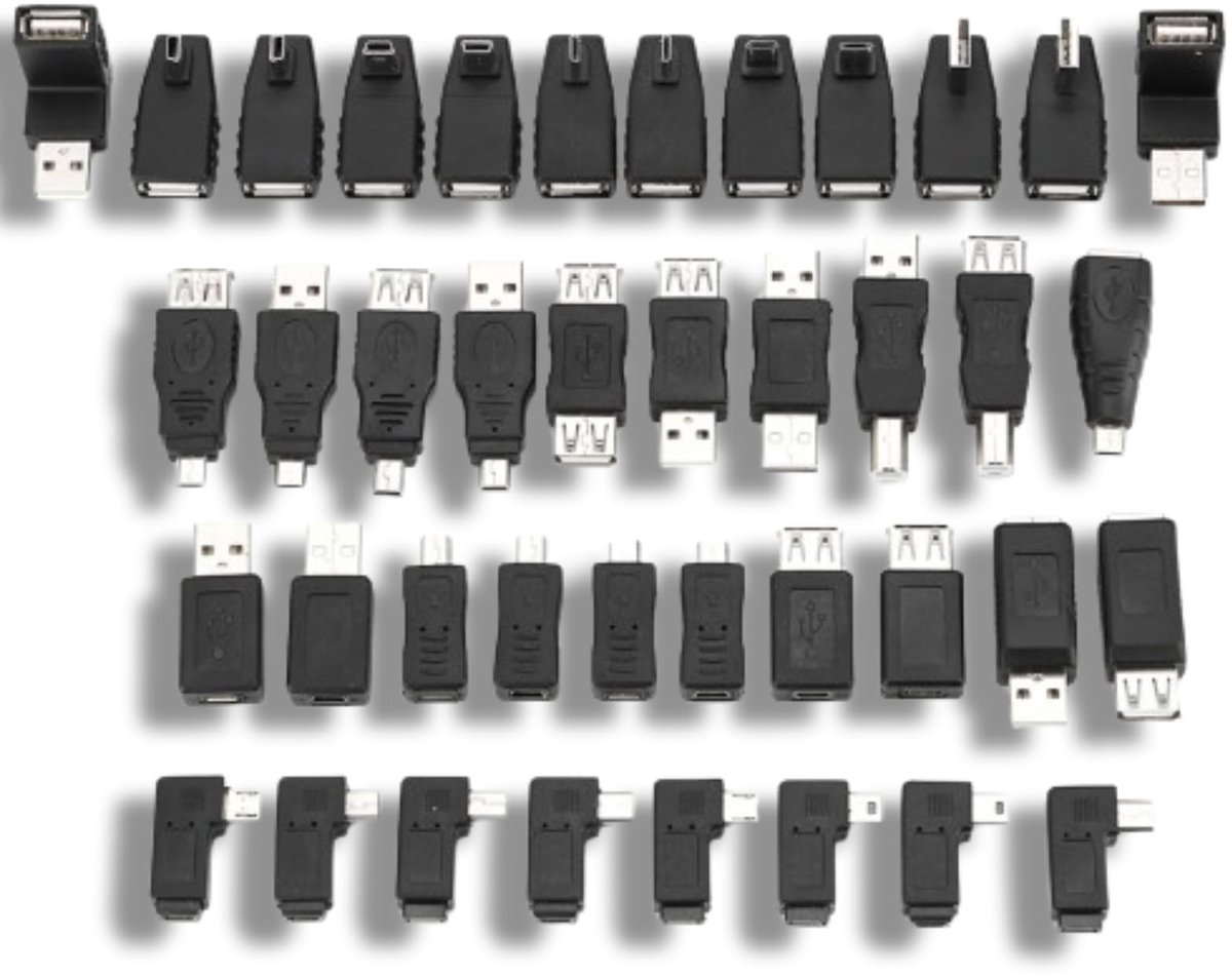 Dailygoods - USB Adapter Set met Diverse Micro en Mini Connectoren
