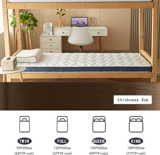 Opvouwbare Matras - Vloermatras Gasten - Comfortabel Slapen - 5-Laags Structuur - 100x200cm - Wit — afbeelding 5