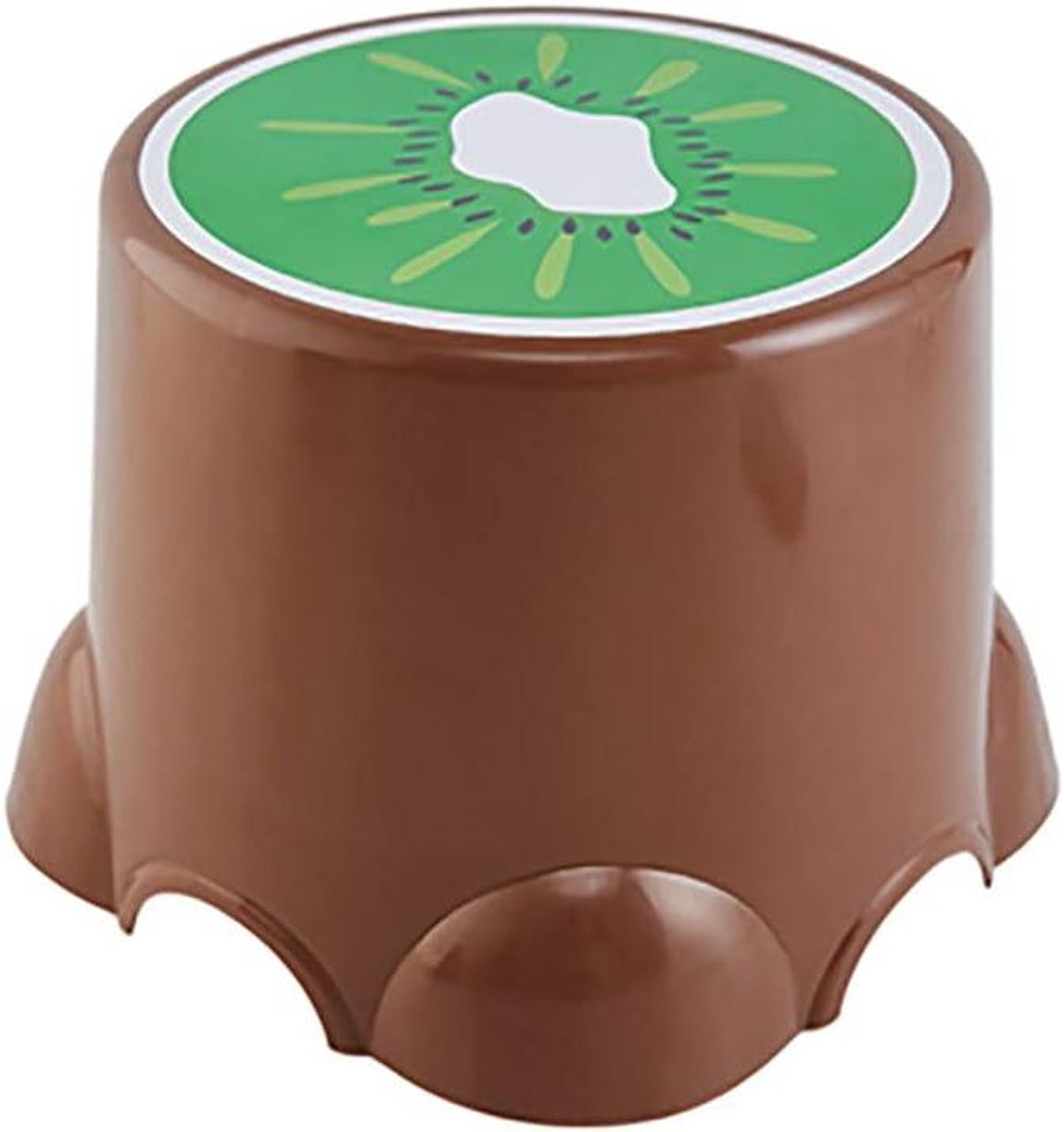 Opstap Kruk - Kleine Bank - Keuken Hulp - Fruitvorm Design - 19x13 cm - Bruin