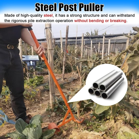Worteltrekker Tool - Onkruidverwijderaar Tuin - Efficiënt Wieden - Lange Steel Ontwerp - 135 cm Lengte - Grijs — afbeelding 5
