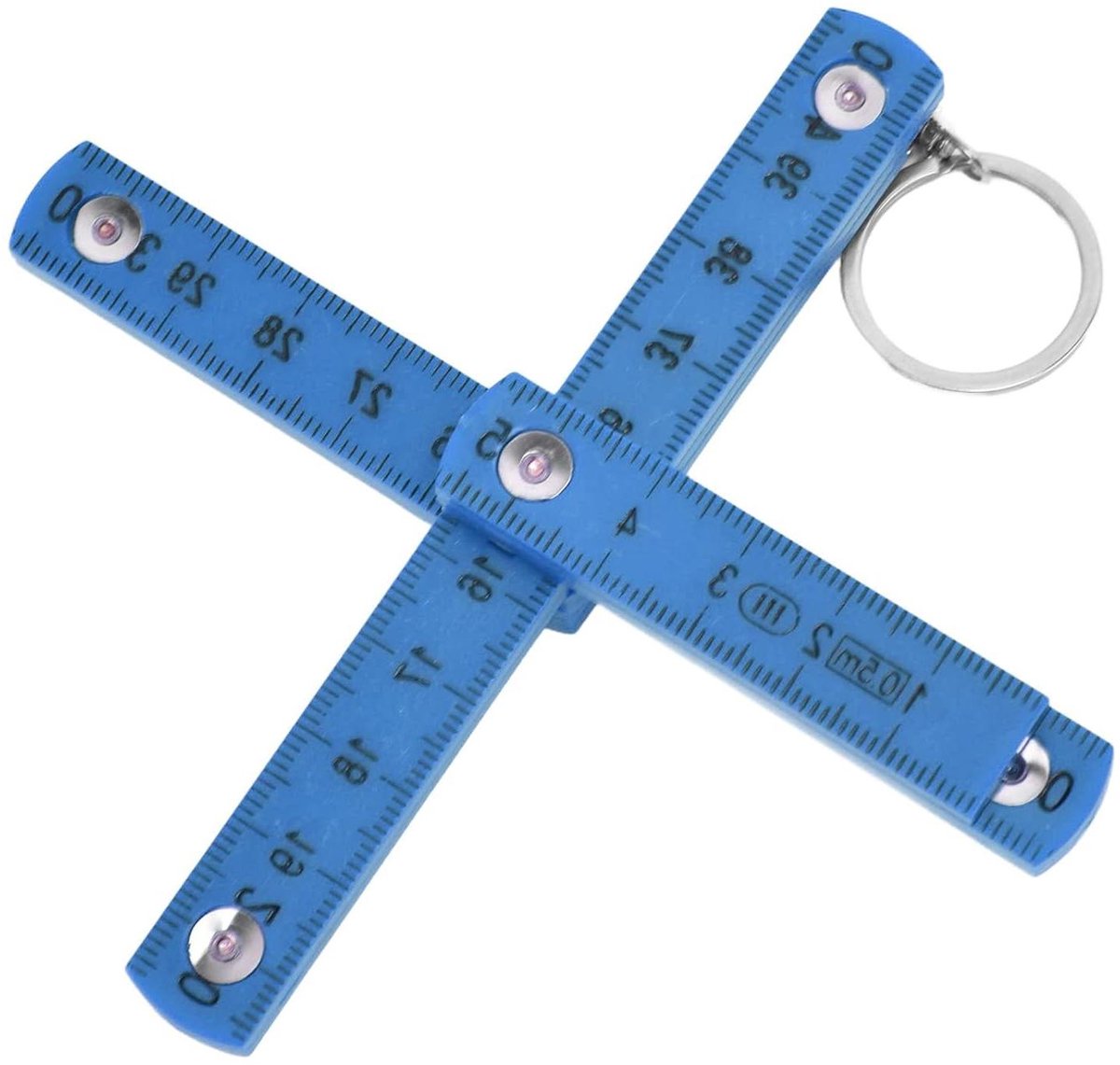 Opvouwbare Liniaal - Meterstok Duimstok - Timmerwerk Tegels Leggen - Compact Opvouwbaar Ontwerp - 50 cm Uitgevouwen - Blauw