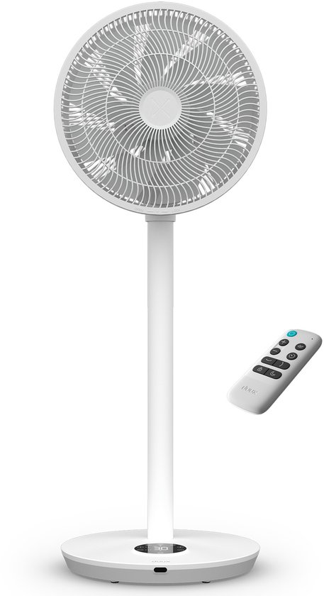 Duux Whisper Flex 2 fluisterstille staande ventilator 30 snelheden, natuurlijk briesje, dimbaar LED, stil, energiezuinig