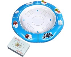 De Drijvende Speeltafel - Opblaasbaar Met Drankhouder - Warm Weer Kaartspel Tafel Zwembad Drijver,Voor Hot Tub, Strandfeest, Volwassenen, Mannen, Vrouwen, Familie en Vrienden