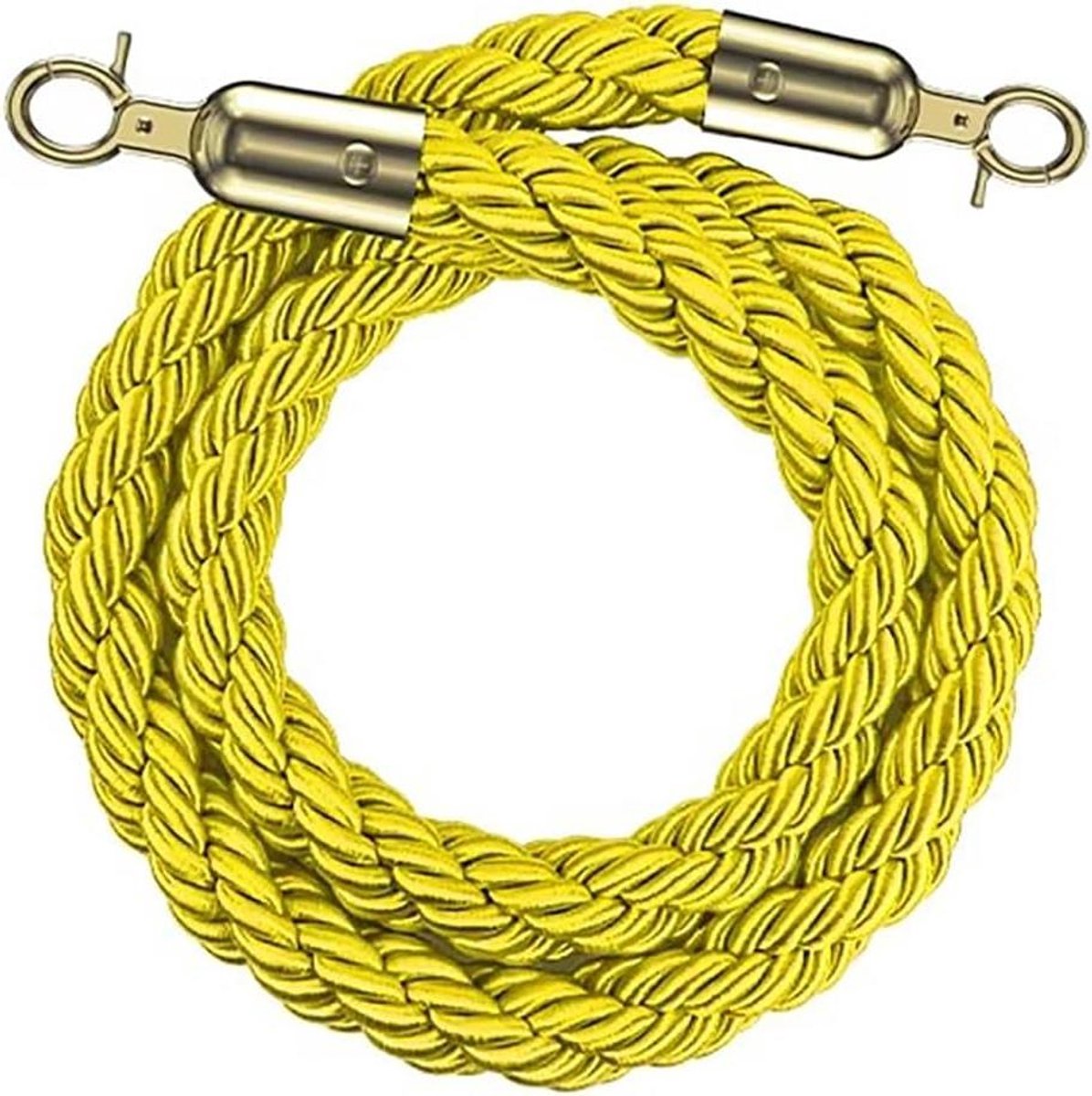 Barrière Touw - Wachtrij Touw - Evenementen Beheer - Roestvrijstalen Haken - 90-200 cm - Zwart