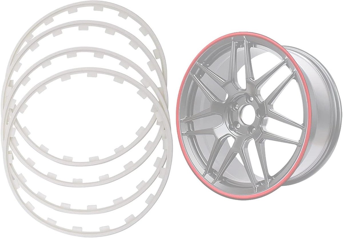 Velgbeschermers Set - Randbescherming Wielen - Bescherming Velgen - Sterke Slagweerstand - 4 Stuks - Wit