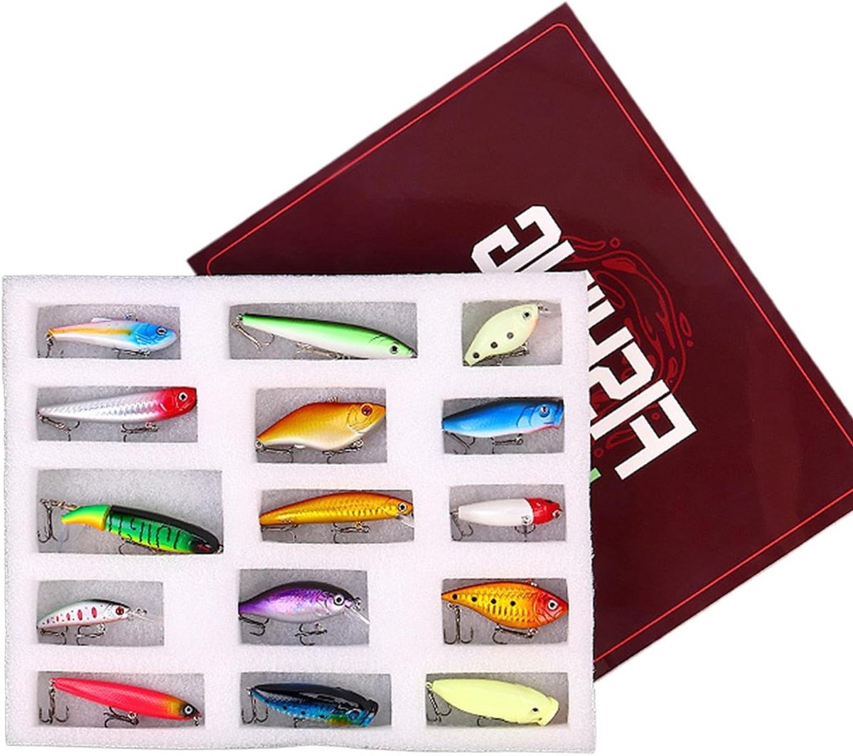 Zoutwater Kunstaas | Vijftien Stuks Reflecterend Realistisch Kunstaas | Visgerei Doos Set | Voor Thanksgiving Feestdag, Rivieren, Meren, Ondiep Water, Trolling, Werpen, Stromen, Zoetwater En