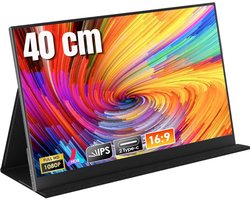 KAD® Portable Monitor - Draagbare Monitor voor Laptop - Ultra-Slank Tweede Scherm - Zwart - 1cm x 36cm x 22cm