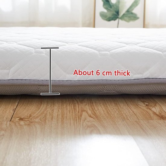 Japanse Tatami Matras - Opvouwbaar Slaapmat - Comfortabel Slapen - Ongeveer 6cm Dik - 90x200 cm - Efficiënt Ontwerp — afbeelding 2