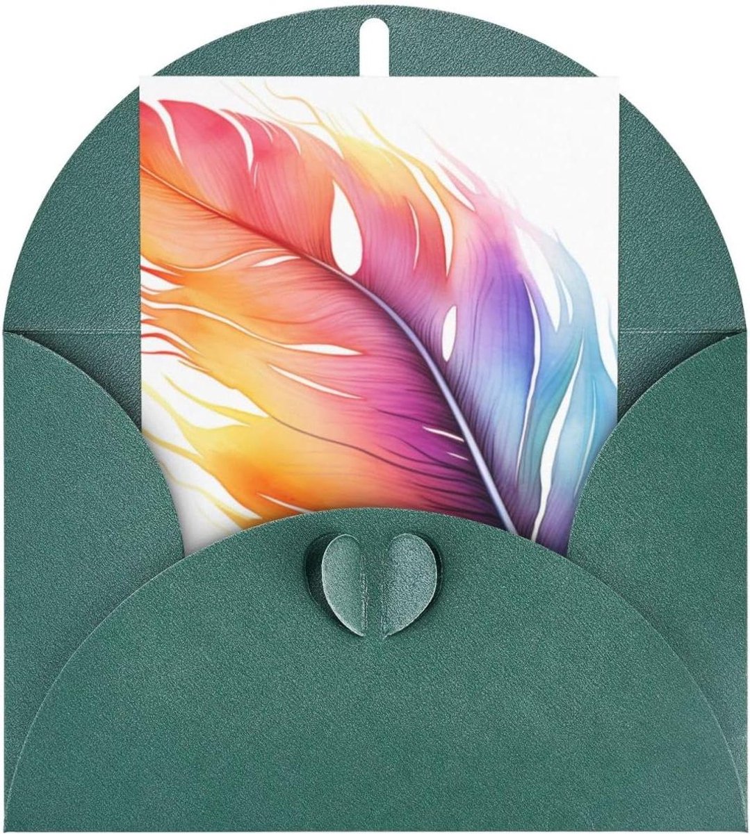 Wenskaarten Set - Bedankkaarten Luxe - Feestelijke Groeten - Dubbelzijdig Parelmoer - 4 x 6 Inch - Donkergroen