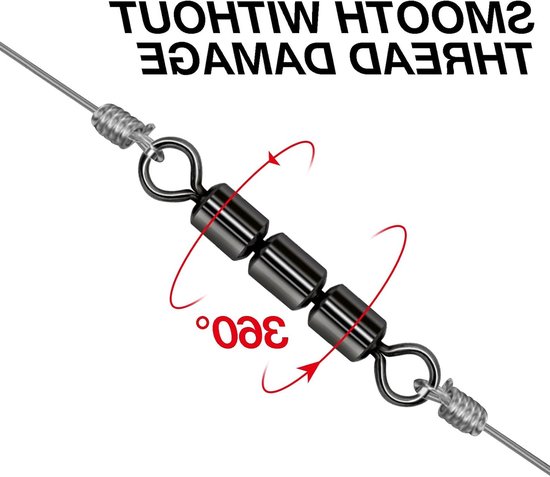 High-speed triple swivels voor vissen, ideaal voor forel en andere vissoorten, visaccessoires en aas — afbeelding 2