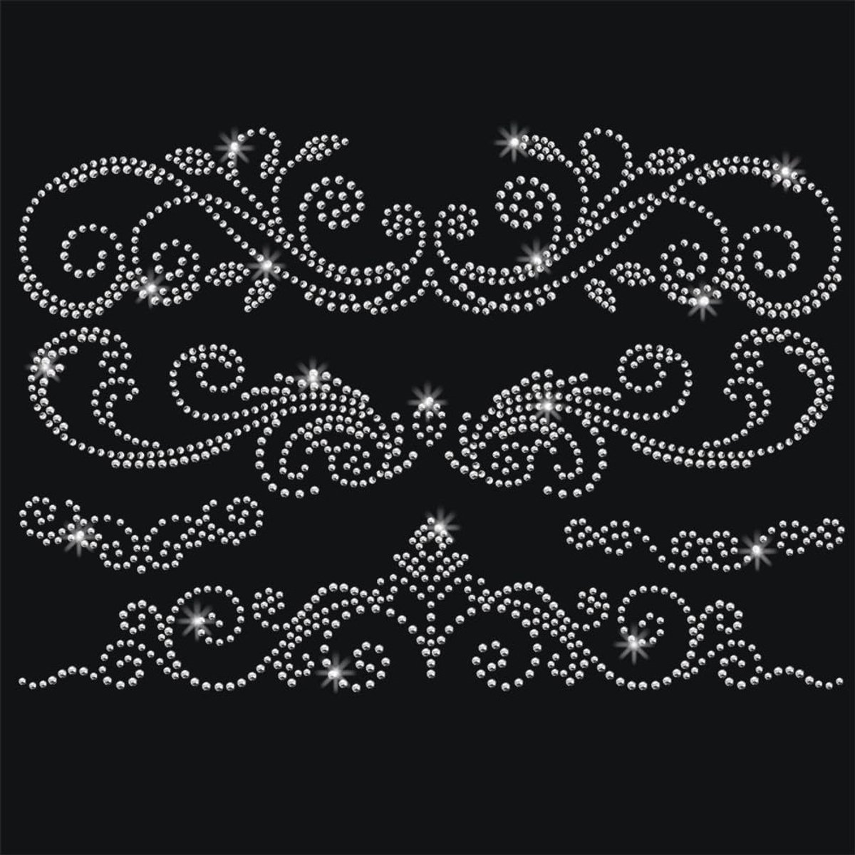Bloemenpatroon Bling Rhinestone Stickers, Warmteoverdracht Decals voor Kledingreparatie en Applicaties op T-Shirts, Broeken en Tassen