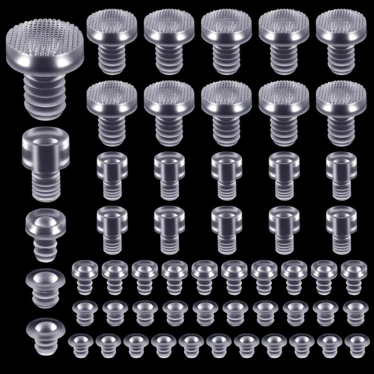 50 Stuks Transparante Rubber Buffers in 5 Maten - Antikras Stoppen voor Glas, Meubels en Deuren