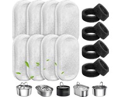 Drinkfontein filters - Filters Drinkfontein Kat - 12x Filter Kattenfontein - Filter Patronen Voor Waterdispensers Voor Huisdieren - Drinkfontein Filters Navulling - Waterfilter & Sponsfilter - 6 Katten Fontein Filters En 6 Pompsponzen