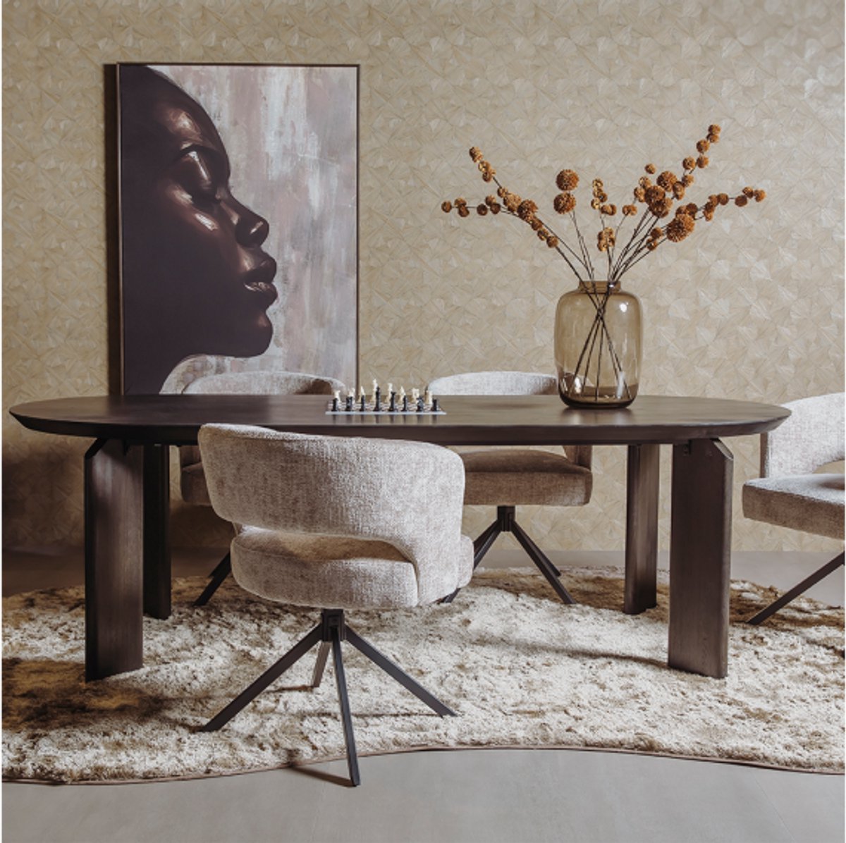 Tower Living Allure Eettafel ovaal eiken donkerbruin 240x100x76 cm - espresso bruin