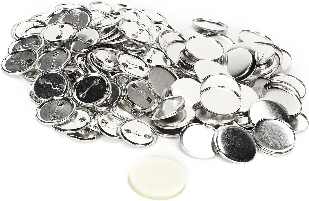 100 stuks lege ronde pinbuttons 44mm voor DIY, eenvoudig te bedrukken patronen, ideaal voor handgemaakte geschenken en souvenirs