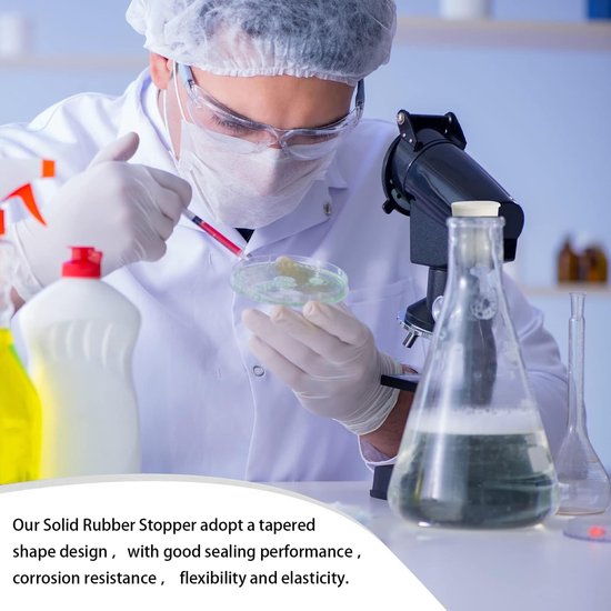 Rubberen Taps Toelopende Stekkers - Afsluitpluggen Laboratorium - Gaten Afdichten - Taps Toelopend Ontwerp - 15 mm tot 20 mm — afbeelding 2