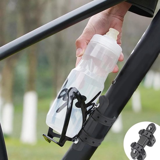 Bidonhouder Fiets - Bekerhouder Kinderwagen - Drinken Onderweg - Montage Zonder Schroeven - Universeel - Zwart — afbeelding 3