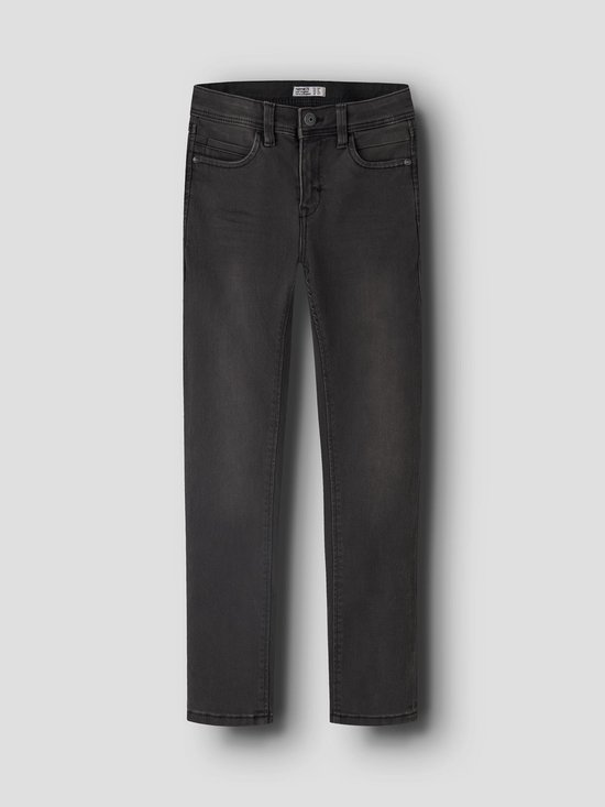 Grijze slim fit spijkerbroek voor jongens, staand.