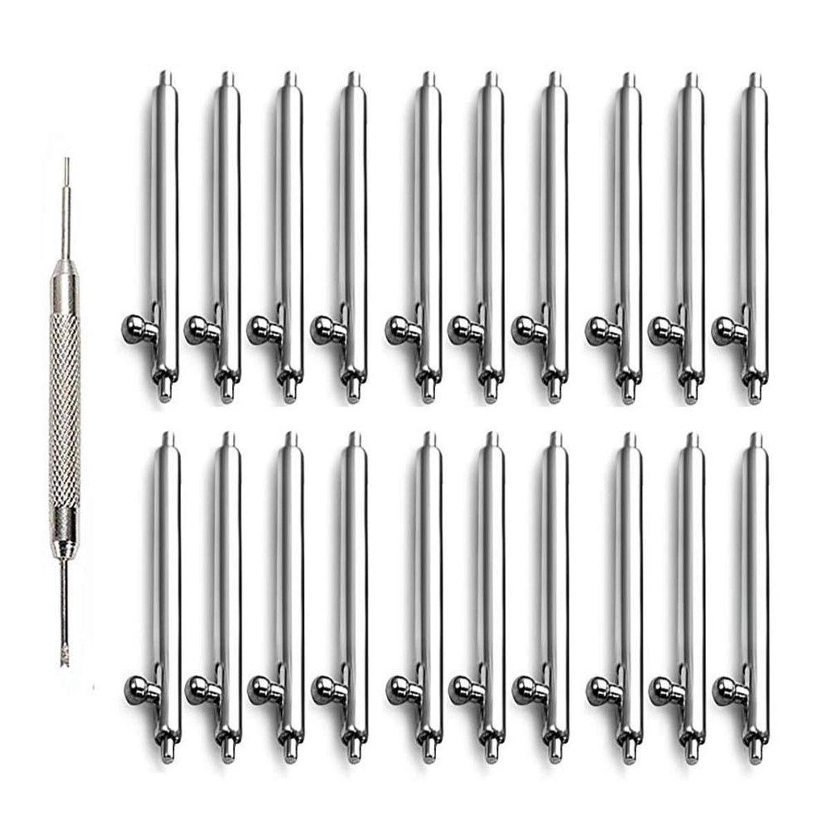 Veerpenen Horlogeband - Reparatieset Horloge - Horloge Reparatie - Snelle Ontgrendeling - 20 Stuks - Zilverkleurig