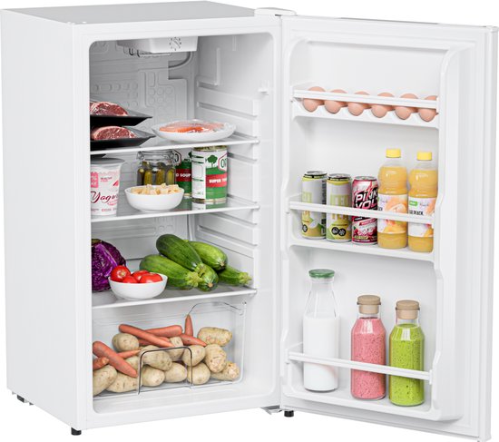KitchenBrothers Tafelmodel Koelkast 92L Vrijstaand Compact Zwart Glasplanken Groentelade Thermostaat