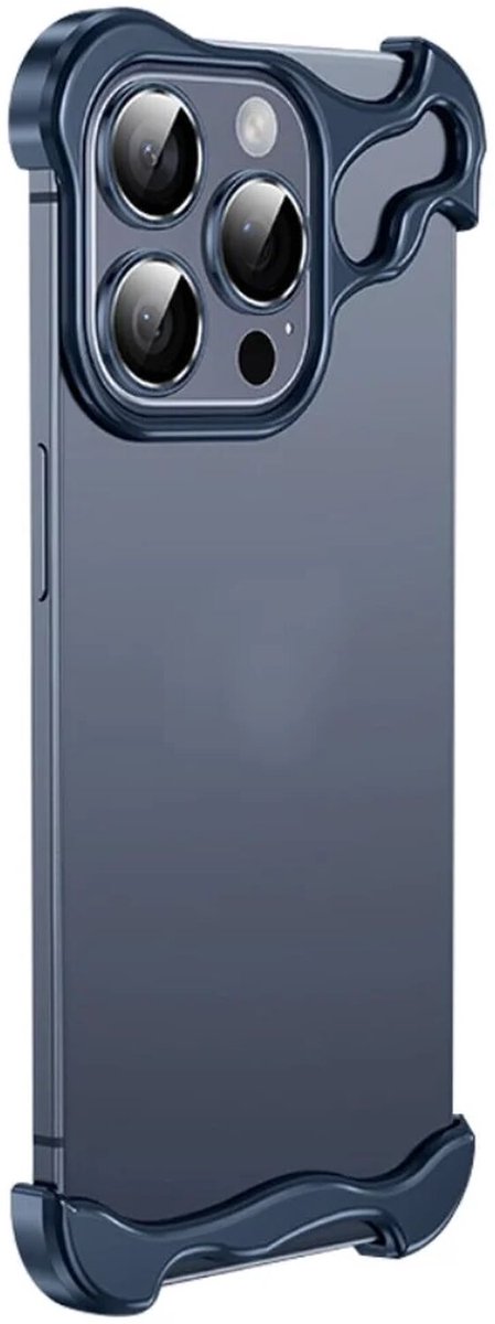 Hoesje Geschikt voor Apple iPhone 15 Pro Edge Cover met Camera Bescherming Blauw