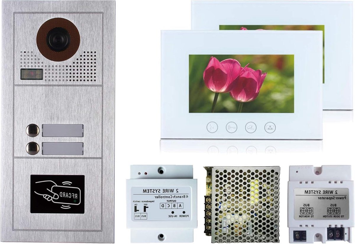 Video Intercom - Deurcommunicatie Systeem - Veilige Toegang - 2-Draads Installatie - 7 of 10 Inch Monitor - Wit