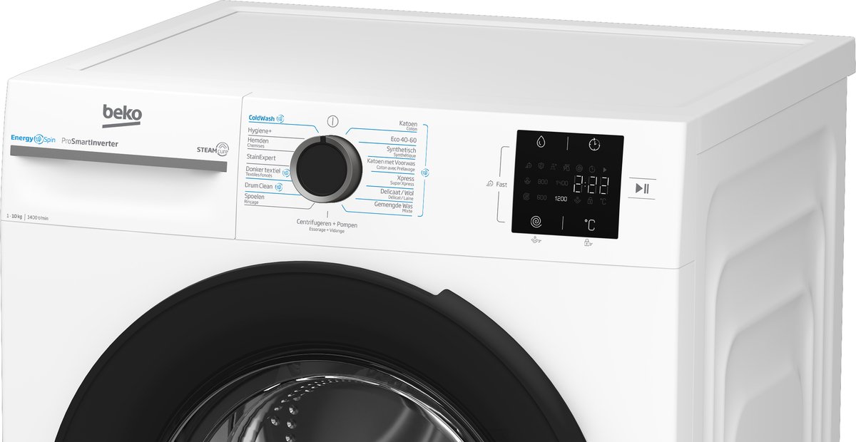 Beko bB300 BM3WFT31041W - Wasmachine - Voorlader - 10 kg - 1400 RPM - Wit — afbeelding 3