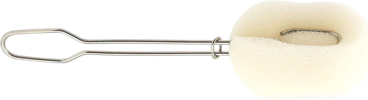 ekerborstel, sponskop, vervangbare flessenborstel met lang handvat voor babyflessen