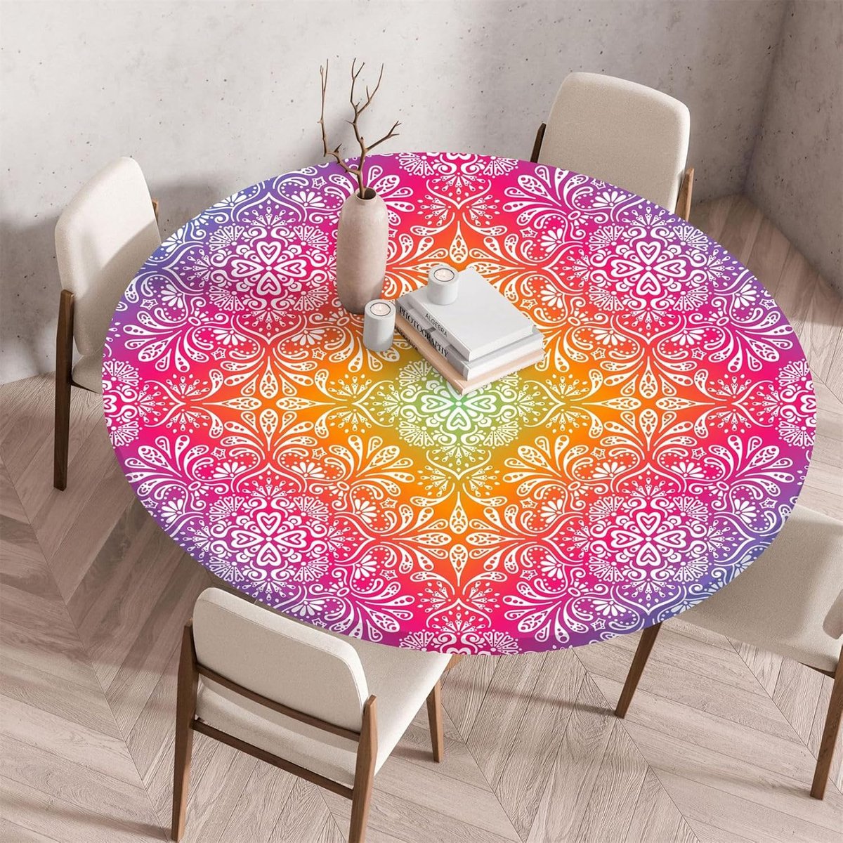 Ronde Tafelkleed - Beschermhoes - Bescherming Tafel - Elastische Rand - Diameter 140cm - Cyaan
