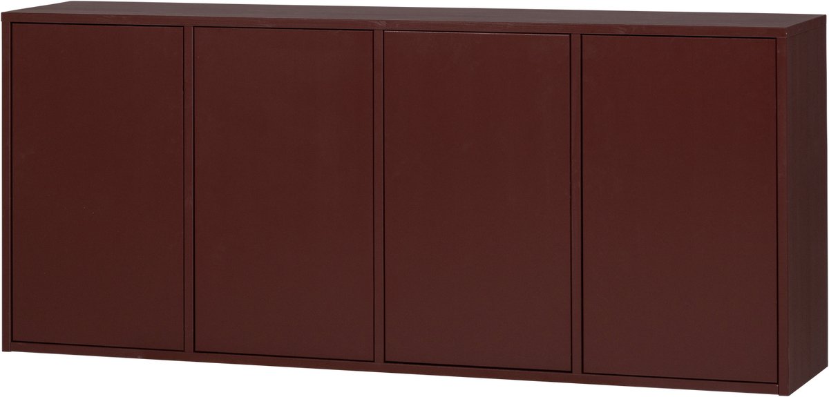 WOOOD Merel Dressoir - Grenen - Bordeauxrood - 85x198x39,5 cm
