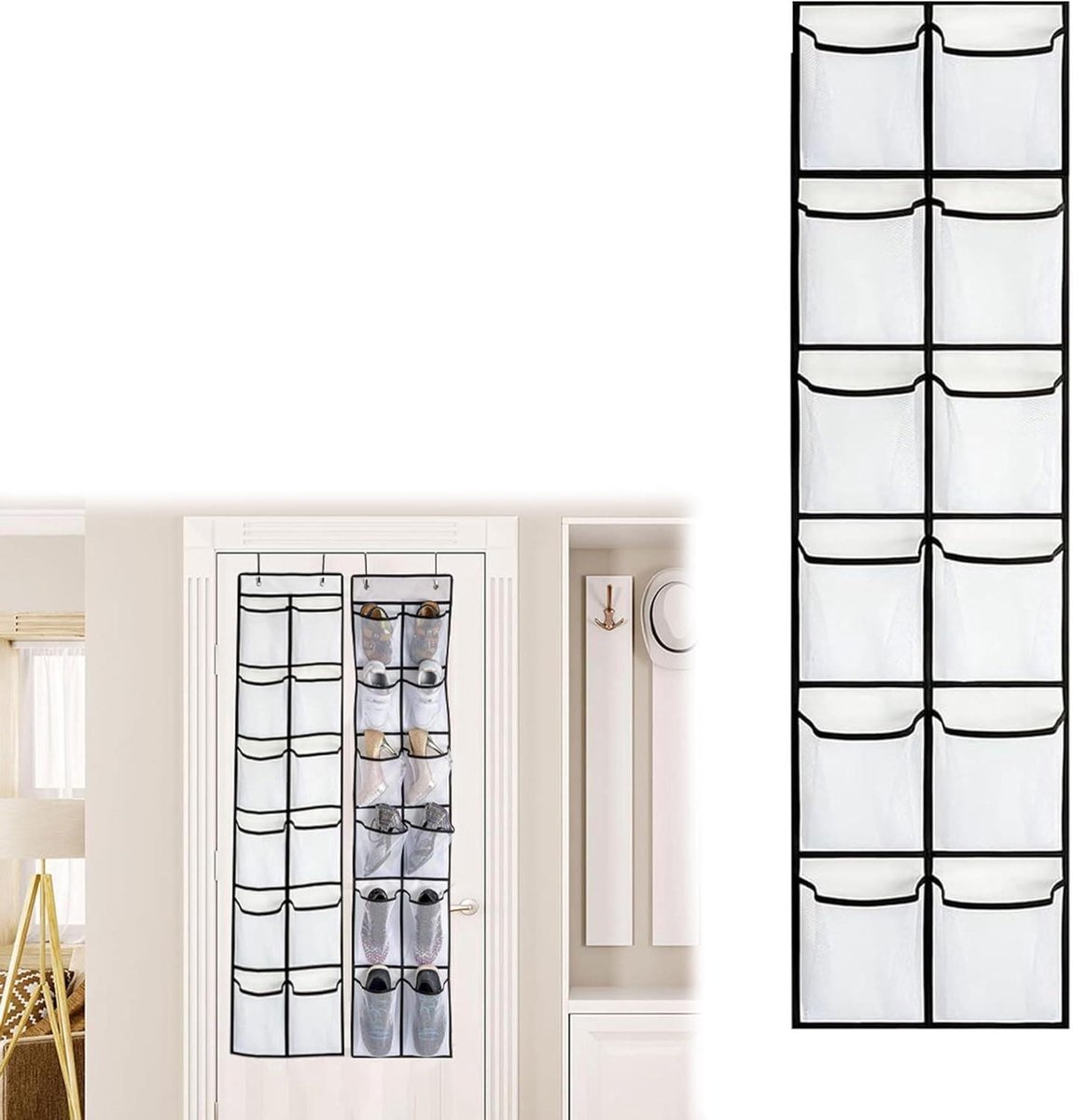 Deur Organizer - Hangende Opberger Schoenen - Ruimte Besparen - Ademende Mesh Vakken - Meerdere Deuren - A