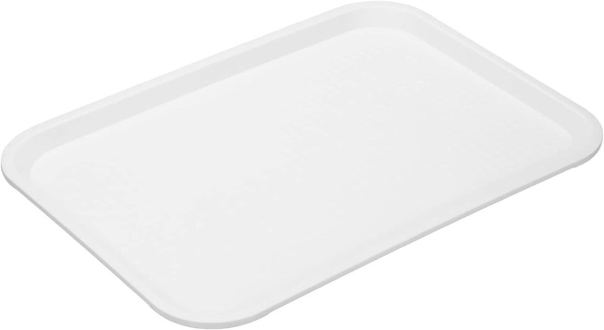 Dienblad Rechthoekig - Plastic Serveerschaal - Eten Dragen - Antislip Textuur - 35 x 27 cm - Wit