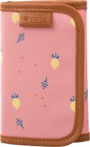 SwirlColor Kinderportemonnee, 2 stuks schattig borduurwerk dun hart kleine portemonnee meisjes met kwastje ritssluiting portemonnee slim dames tieners meisjes met kleurrijke elastieken (roze zwart