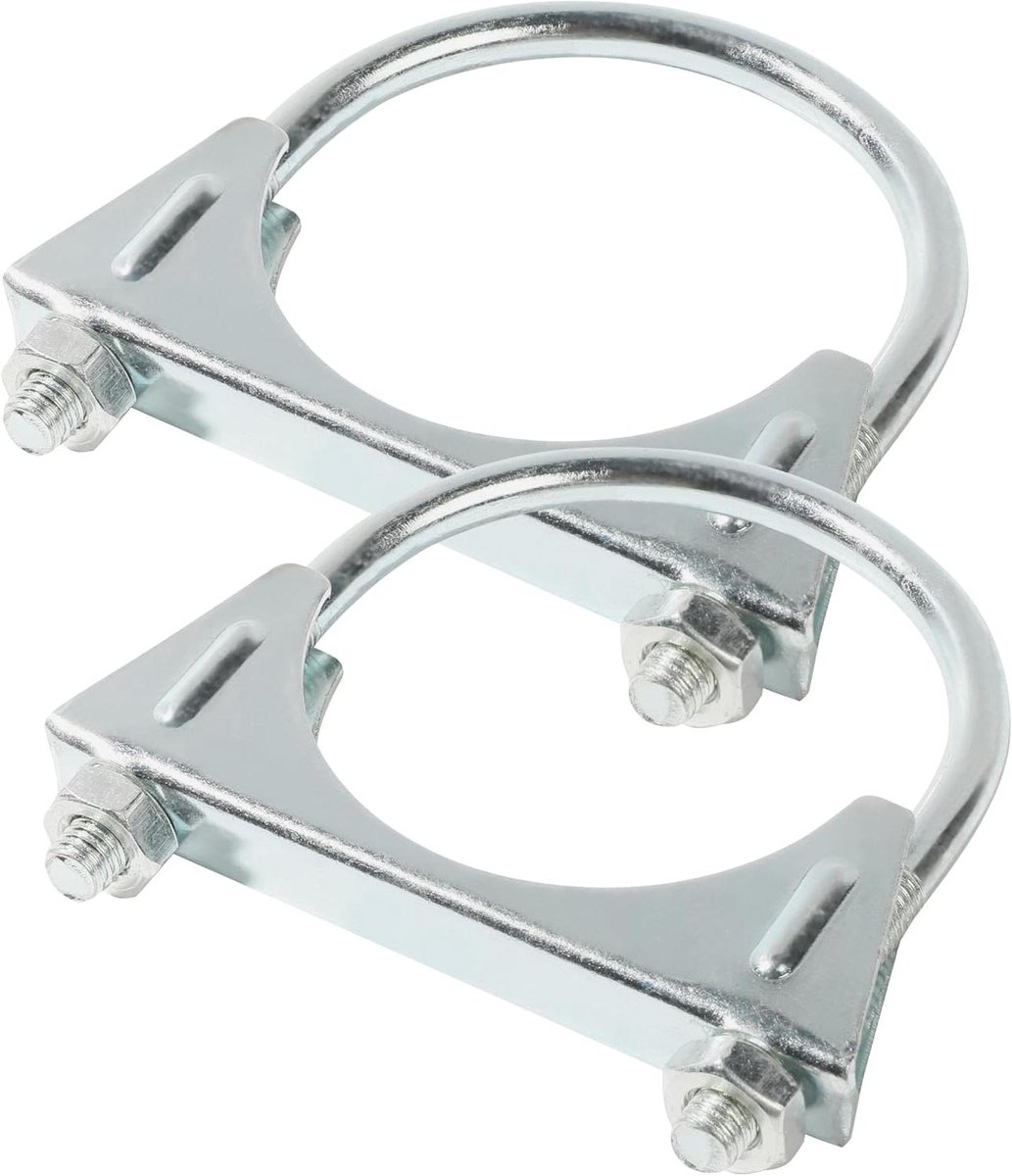 Autoklemmen - Uitlaatklemmen U-bout klemmen - Uitlaatonderhoud - Verzinkt staal - 65 mm - Zilver