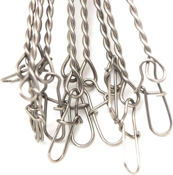 Visdraad Leader Rigs - Bottom Rigs Vissen Onderlijnen - Zoutwater Vissen - 7-Strands Staaldraad - 10 stuks - Zwart — afbeelding 5