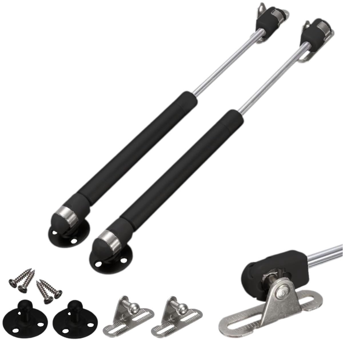 Store_9 - Gasveer - Gasdrukveer - Gemakkelijk openen en sluiten - Zwart - Hydraulische meubelgasveer - Geschikt voor deuren en kasten - 2er set