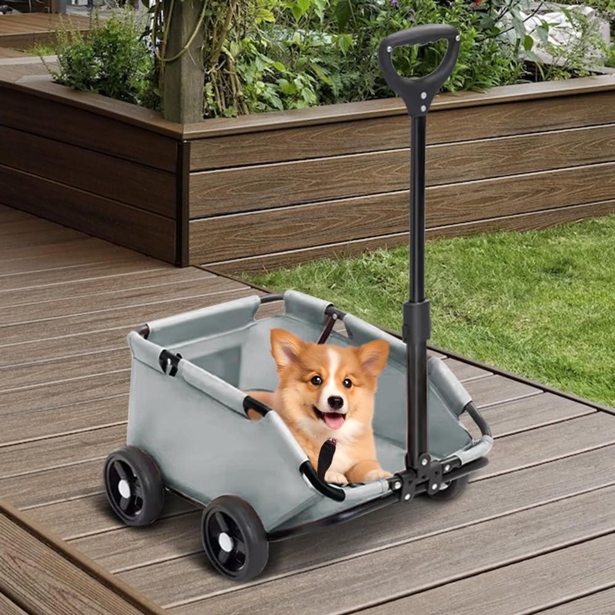 Opvouwbare Kinderwagen Huisdier - Dierenbuggy Reiswieg - Comfortabel Vervoer - Opvouwbaar Met Opbergtas - 51 x 35 x 31 cm