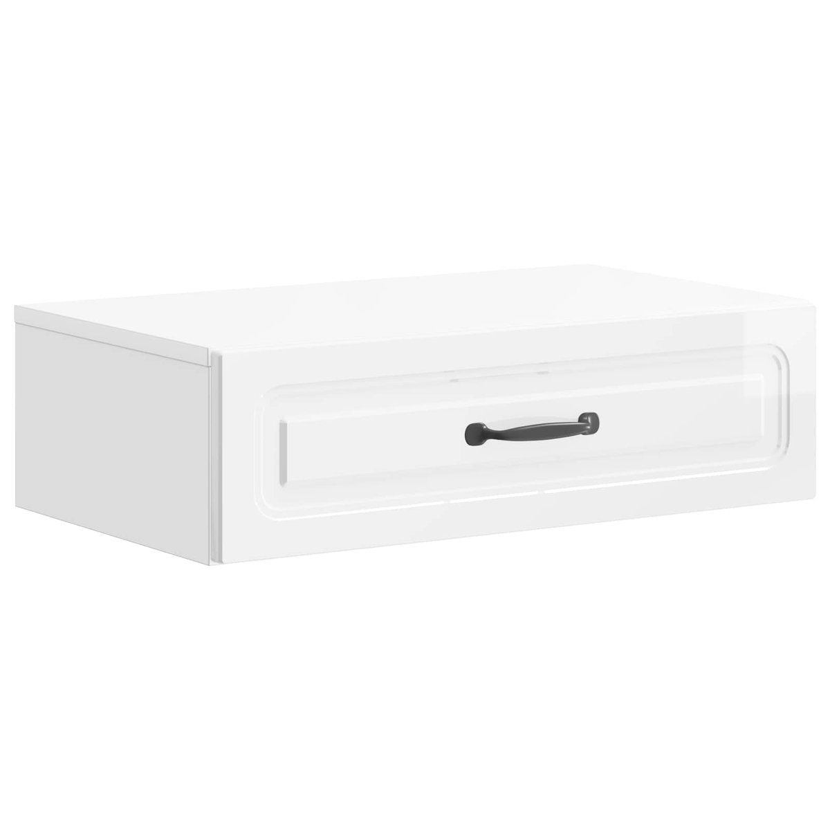 vidaXL Wandgemonteerde - Zijtafel - 59 - x - 34,5 - x - 17 - cm - Bewerkt - hout Hoogglans Wit