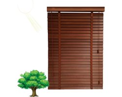 Houten Jaloezieën - Vensterdecoratie Gordijnen - Privacy en Zonwering - Natuurlijk Massief Hout - 50mm Lamellen - Niet gespecificeerd