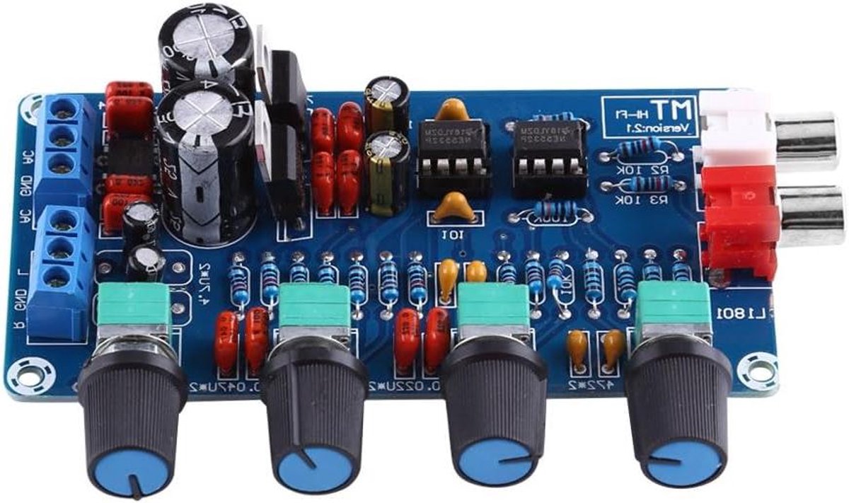 Versterker Board - Hifi Voorversterker - Muziek Luisteren - Tone Control - 12 x 7 x 2 cm - Groen