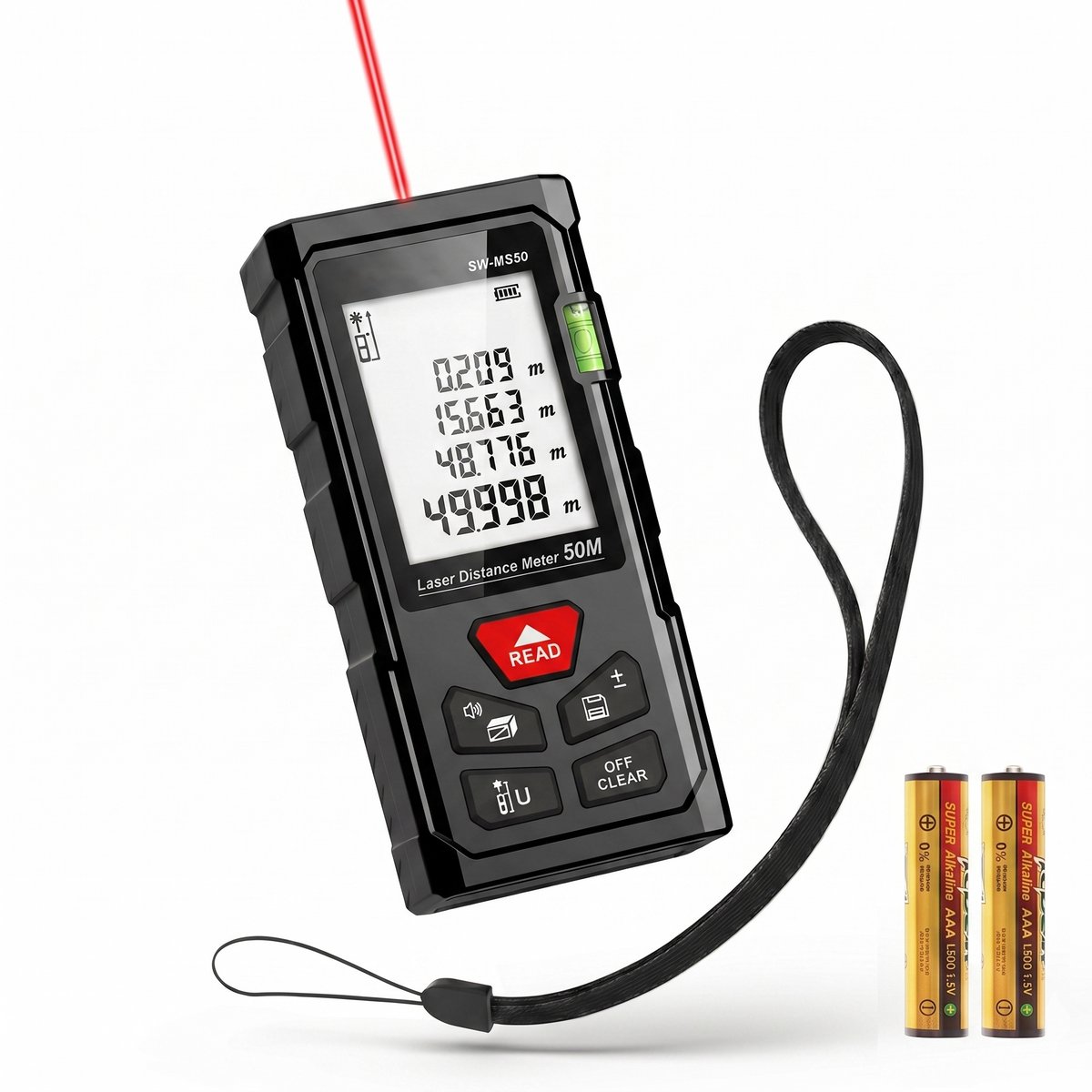 Fokelyi - Digitale Laser afstandsmeter 100 m - Lasermeter - Multidetector - 100m Bereik - Batterijen inbegrepen