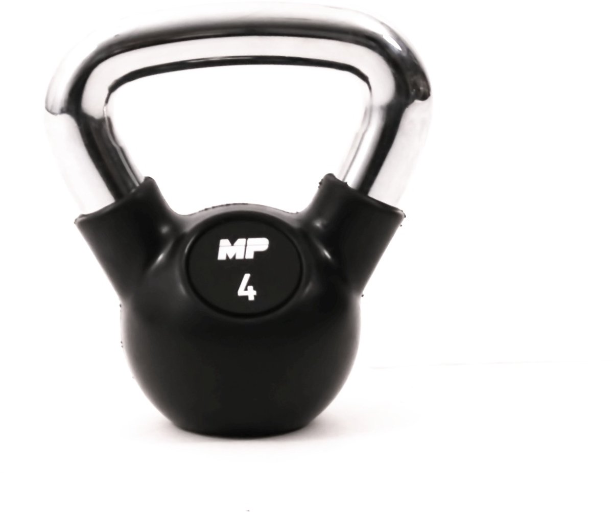 Muscle Power Rubberen Kettlebell - Zwart - 4 kg