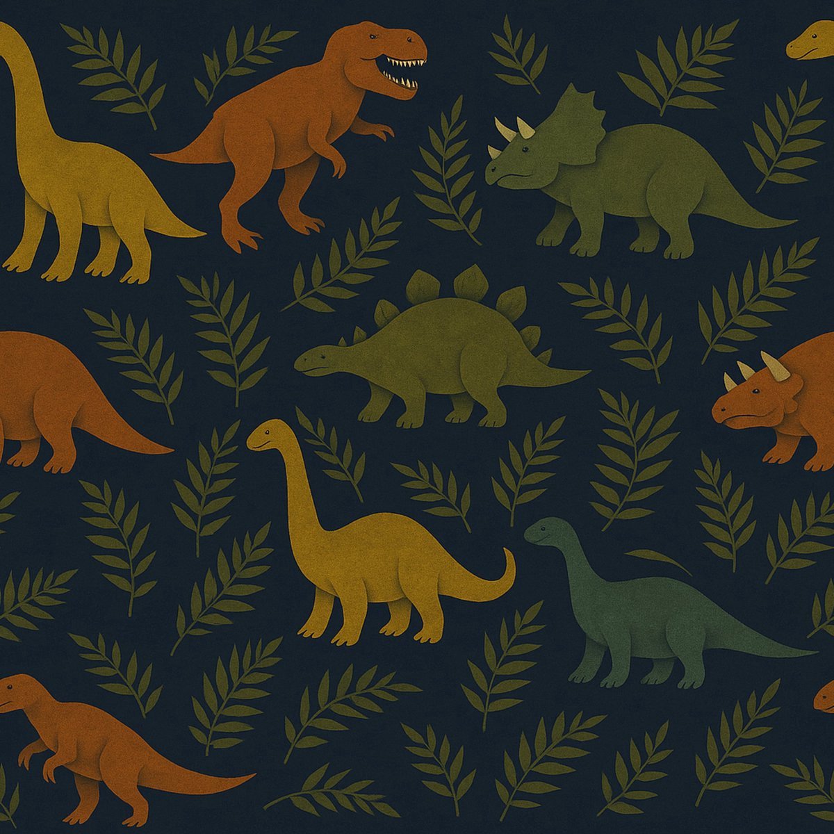 Studio Swaai - Vliesbehang - Dino Parade SW-71-DP01 - 53 cm x 10 m - donkerblauw