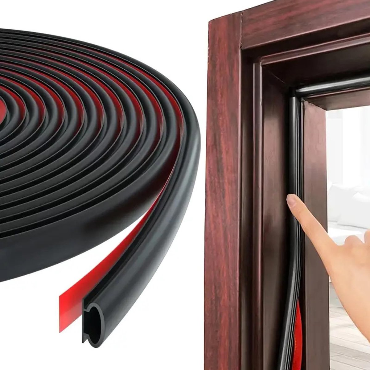 Cosensi- Afdichtingstape 6 m - Zelfklevend - Rubber - Tochtstrip - Deurafdichting - Raamafdichting - Flexibel materiaal