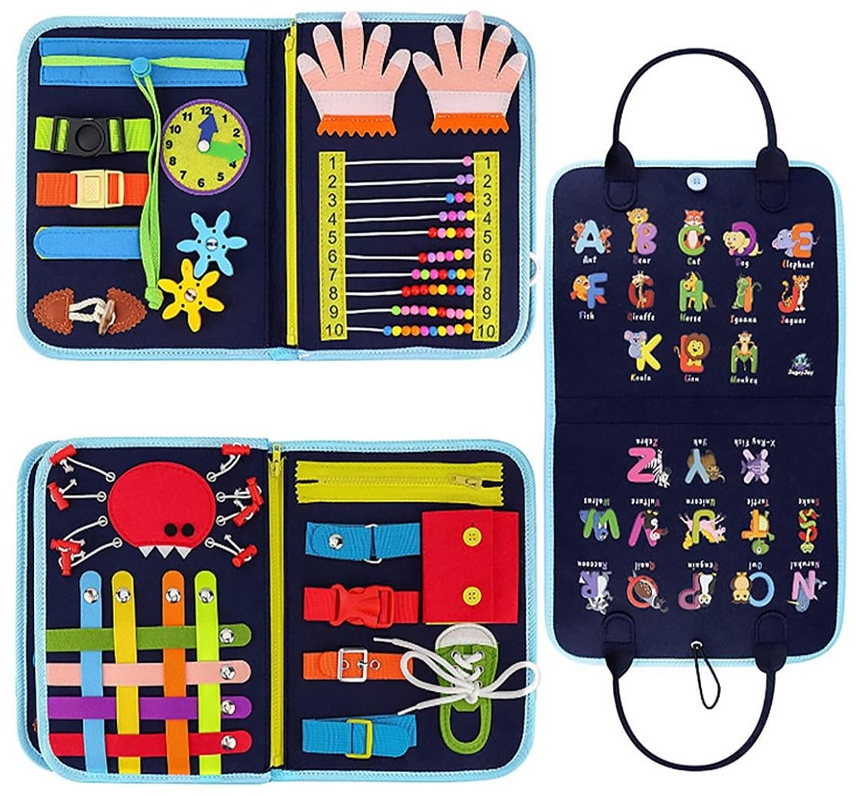 Dailygoods- Fidget-deken sensorisch - Alzheimer - Dementie - Autisme - Angst - Katoen 50 x 30,5 cm - Sensorische Deken