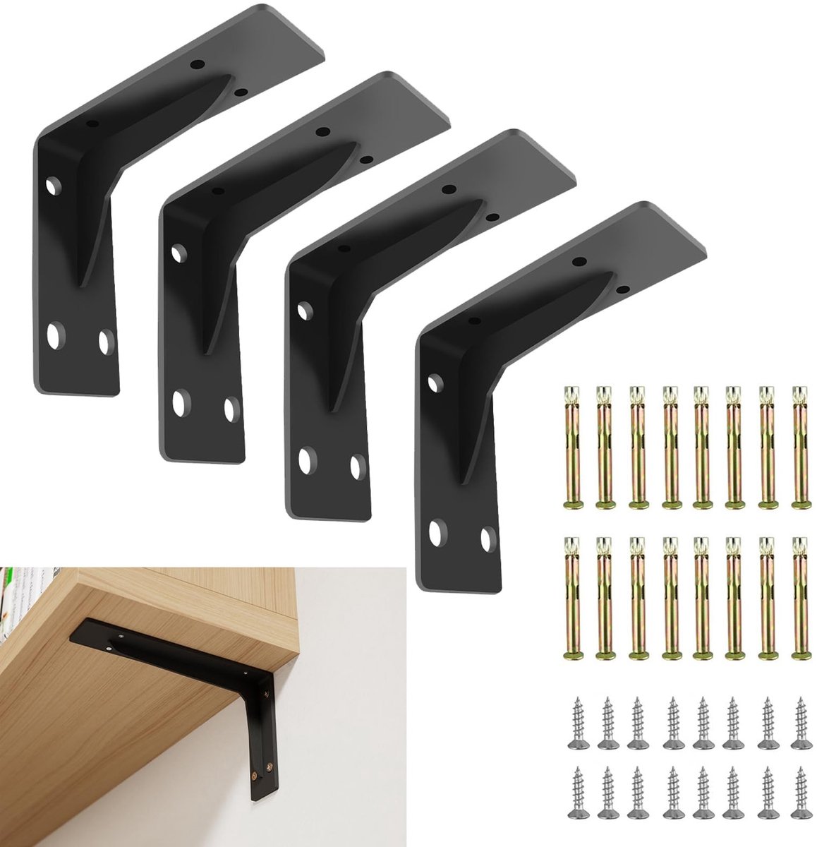 Dailygoods- Plankbeugel Zwaar - Hoekbeugel - Metalen Beugel - Plankondersteuning - Roestbestendig - Hoogwaardig Staal - Dikte 5 mm