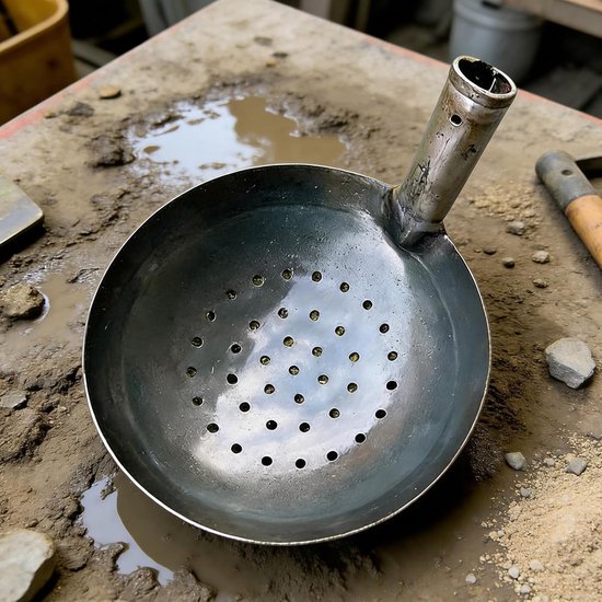 Robuuste zeefschep - Grindzeef - Tuinaarde zeven - Ergonomisch handvat - 25 x 25 x 18 cm - Metaal — afbeelding 3