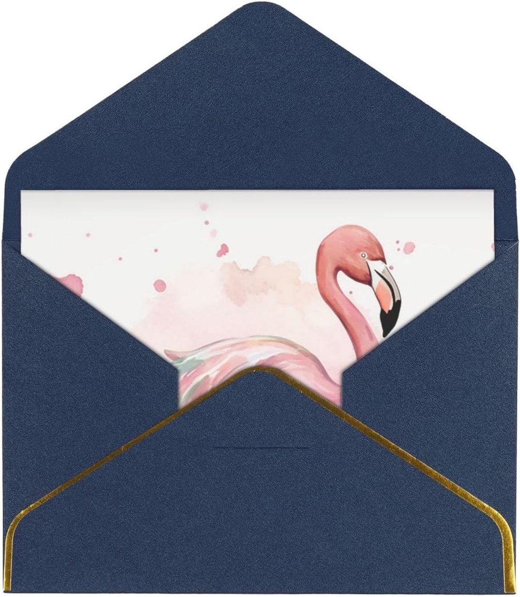 Wenskaarten Set - Kaarten met envelop - Alle Gelegenheden - Parelmoer Papier - 18 cm - Blauw