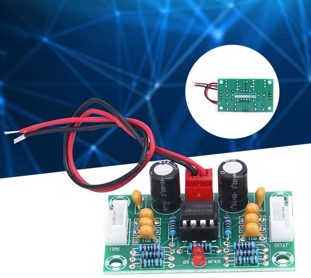 Versterker Board - Audio Preamp - Muziek Luisteren - 5x Versterking - 42 x 23 mm - Groen