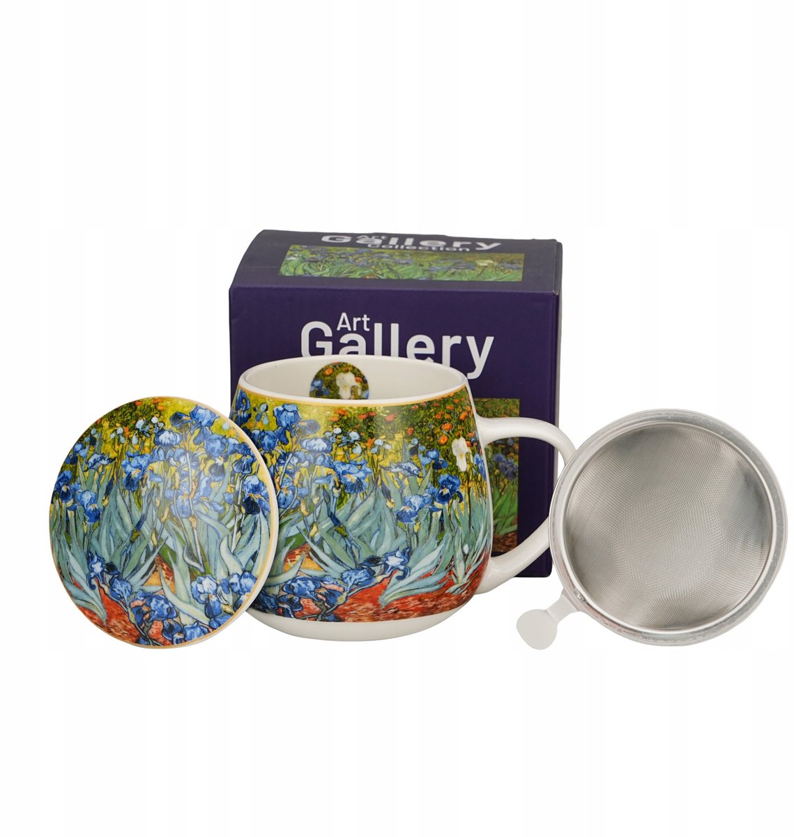 Van Gogh Irissen Mok met Infuser 430ml - Porselein